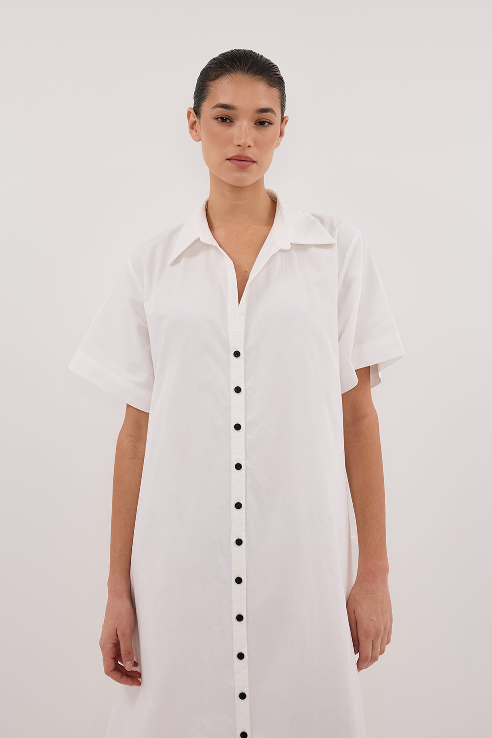 VIOLET WHITE SHIRT MIDI DRESS Clothing DISSH Boutiques 