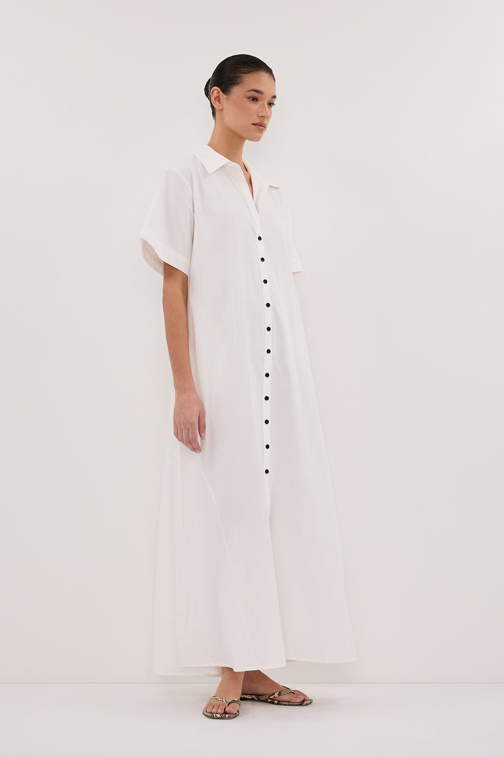 VIOLET WHITE SHIRT MIDI DRESS Clothing DISSH Boutiques 