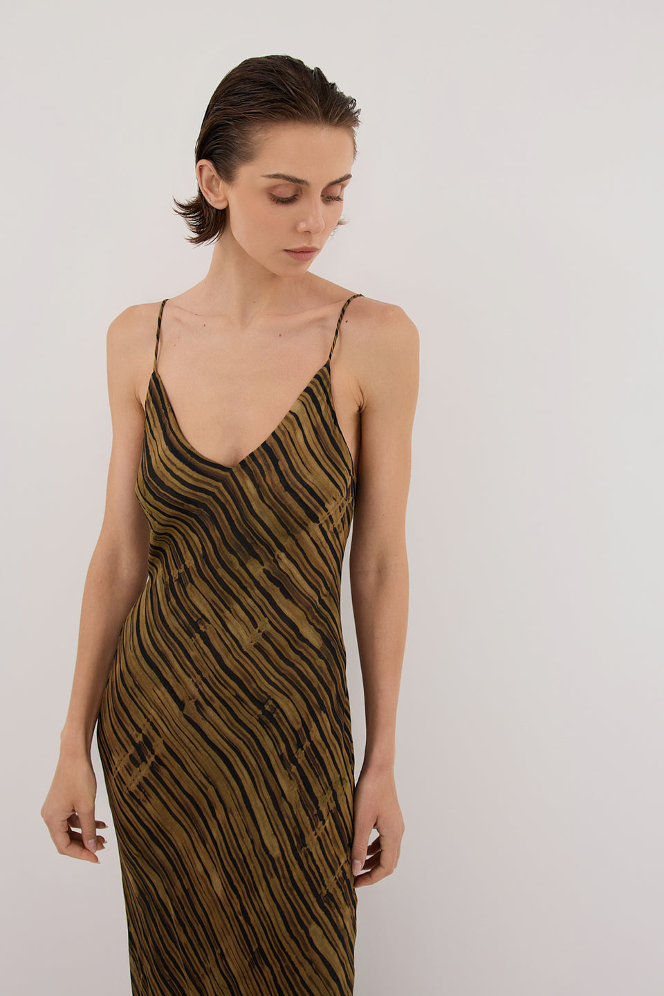 FLEUR DARK CHOC SLIP MIDI DRESS Clothing DISSH Boutiques 