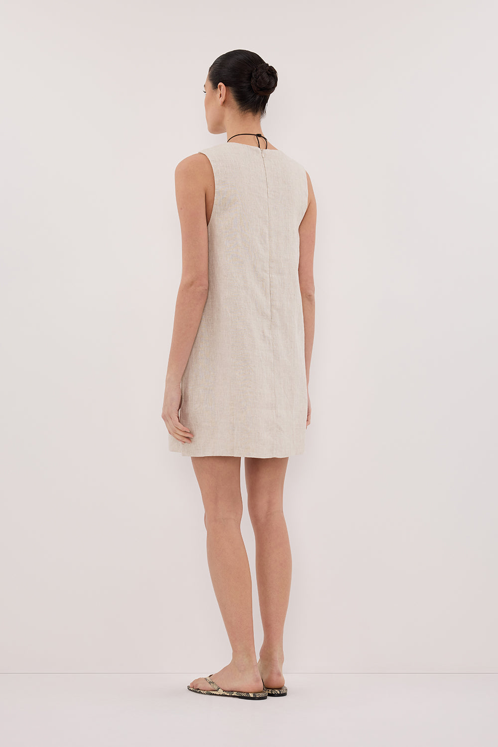 LOTUS NATURAL LINEN MINI DRESS Clothing DISSH Boutiques 