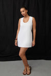 LOTUS WHITE LINEN MINI DRESS