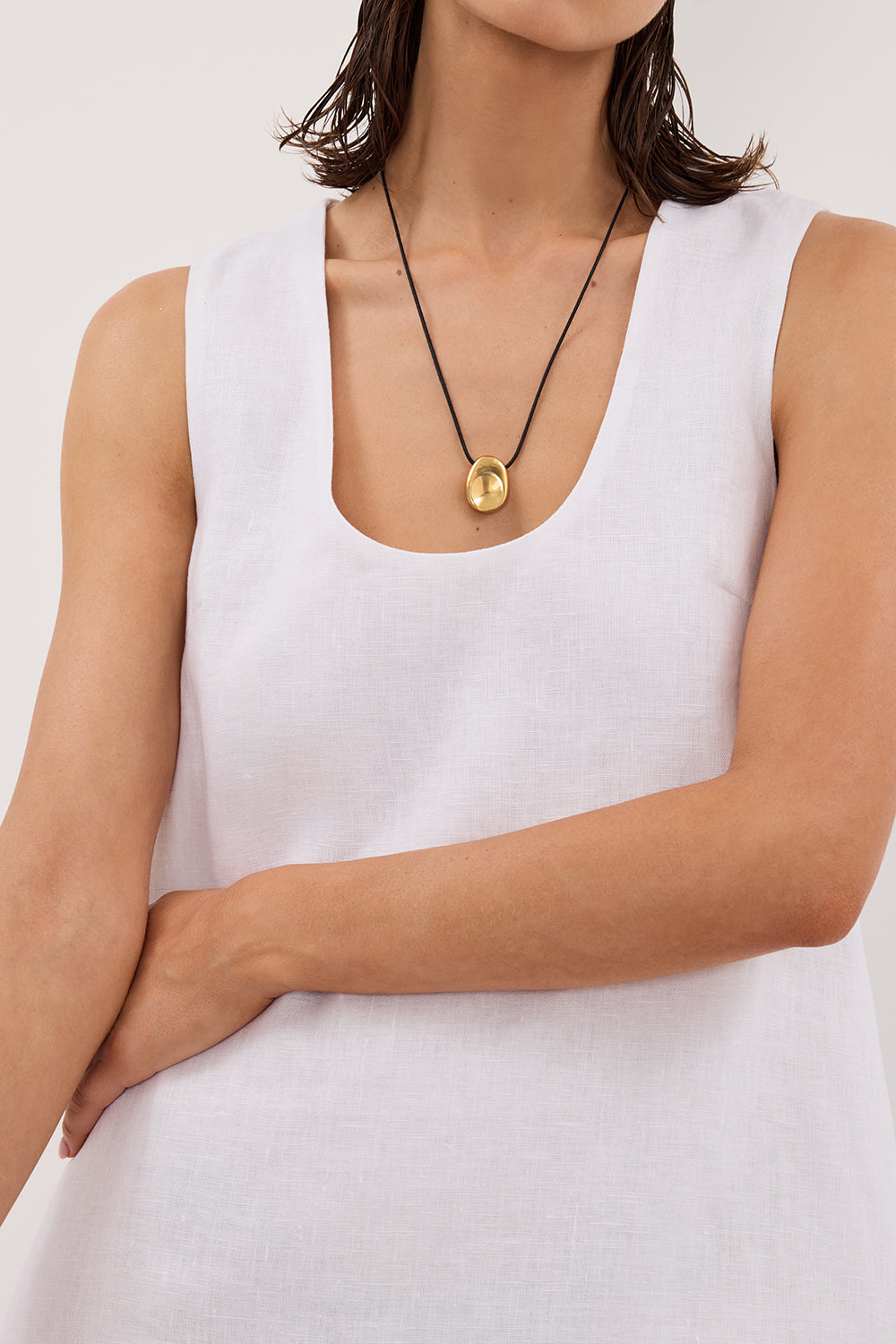 LOTUS WHITE LINEN MINI DRESS Clothing DISSH Boutiques 