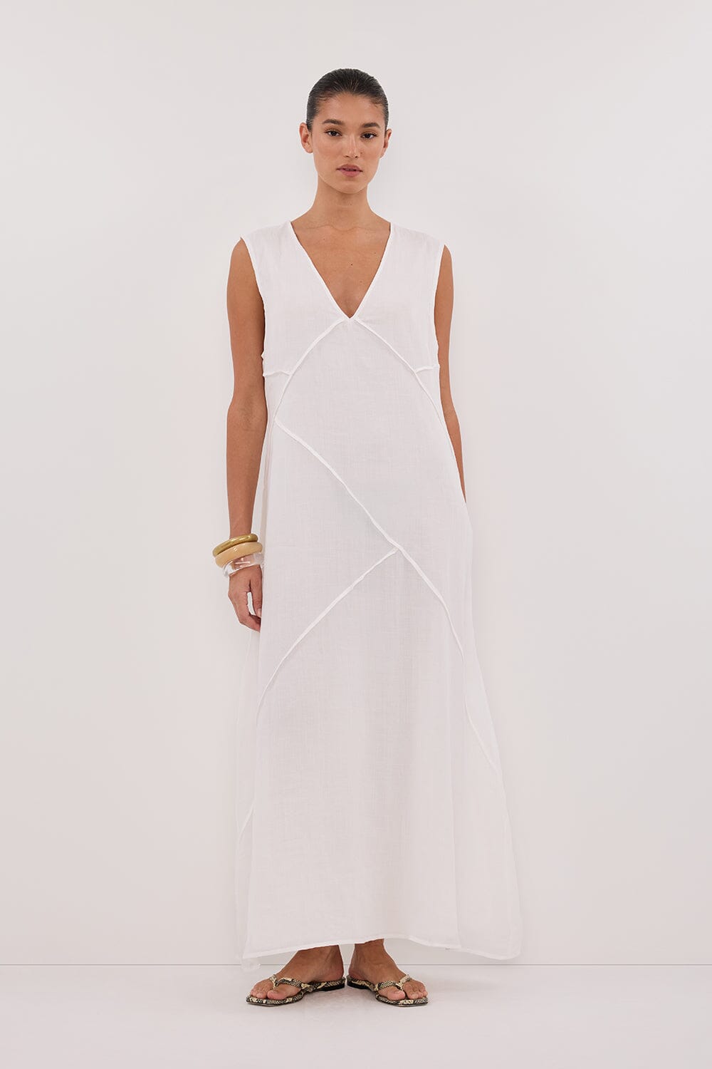 JONA WHITE RAMIE MIDI DRESS Clothing DISSH Boutiques 