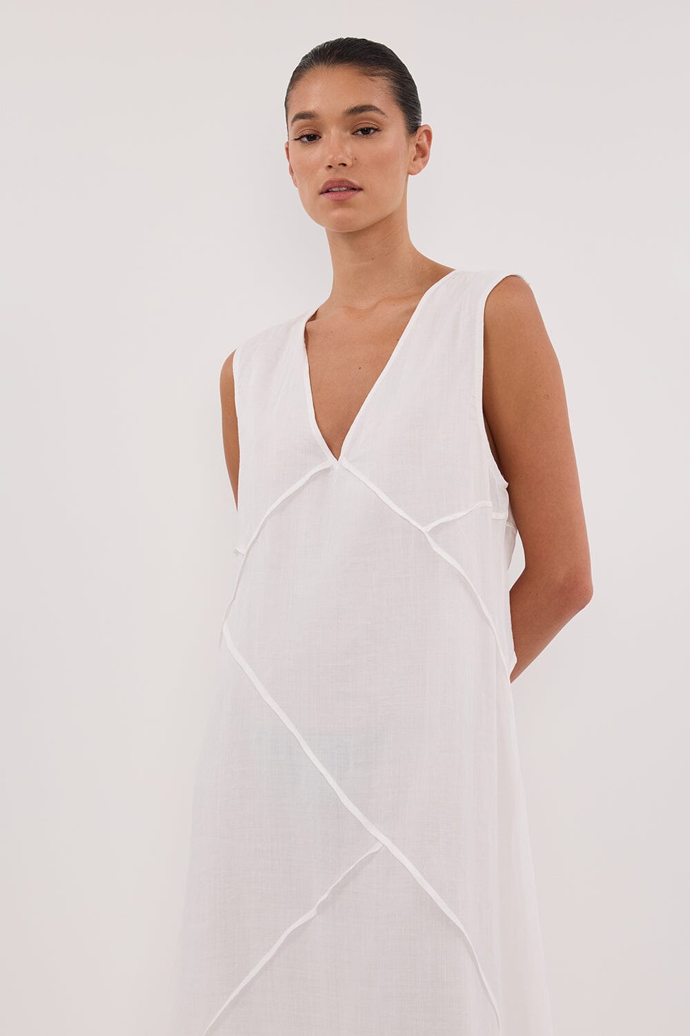 JONA WHITE RAMIE MIDI DRESS Clothing DISSH Boutiques 