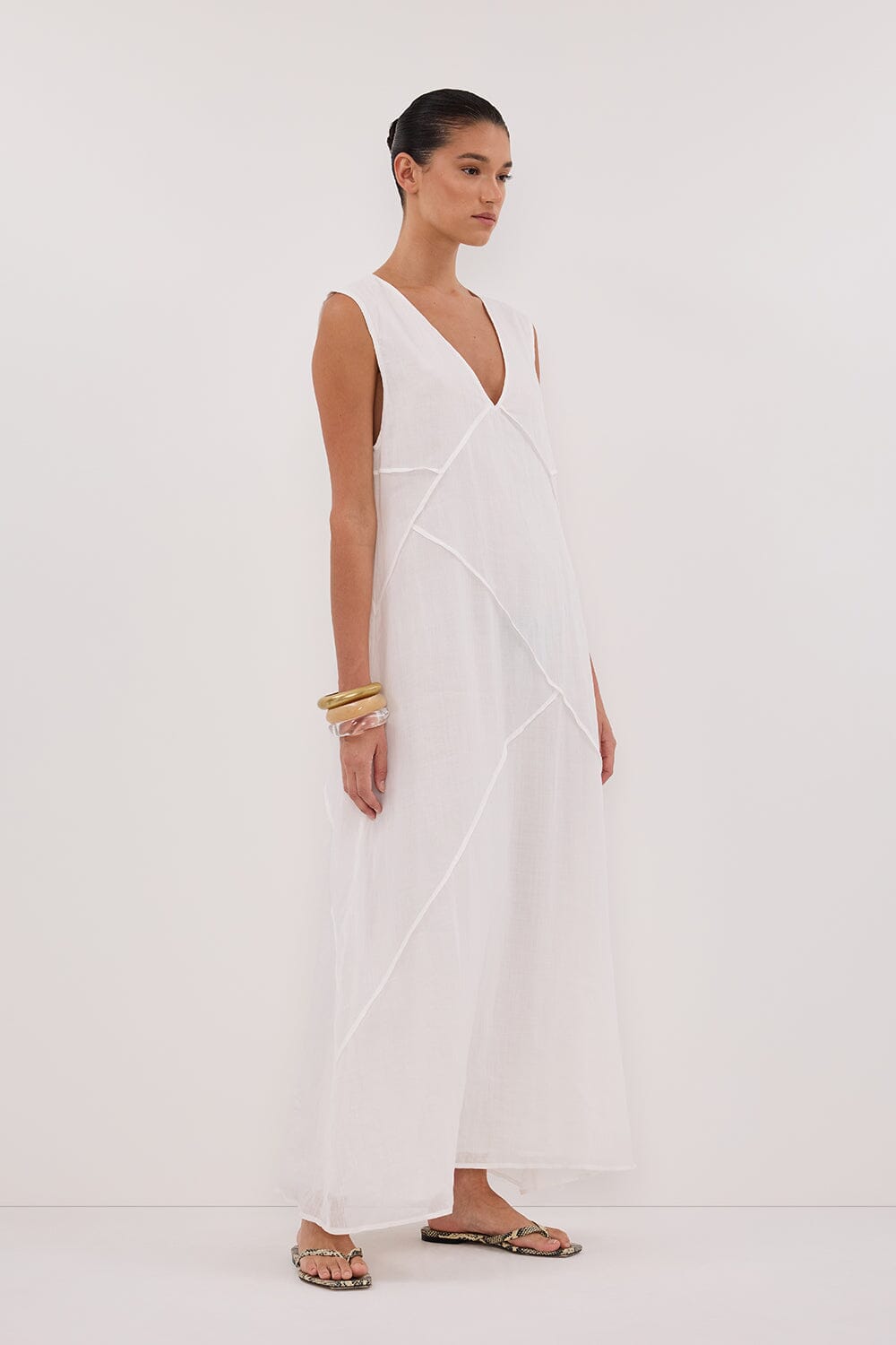JONA WHITE RAMIE MIDI DRESS Clothing DISSH Boutiques 