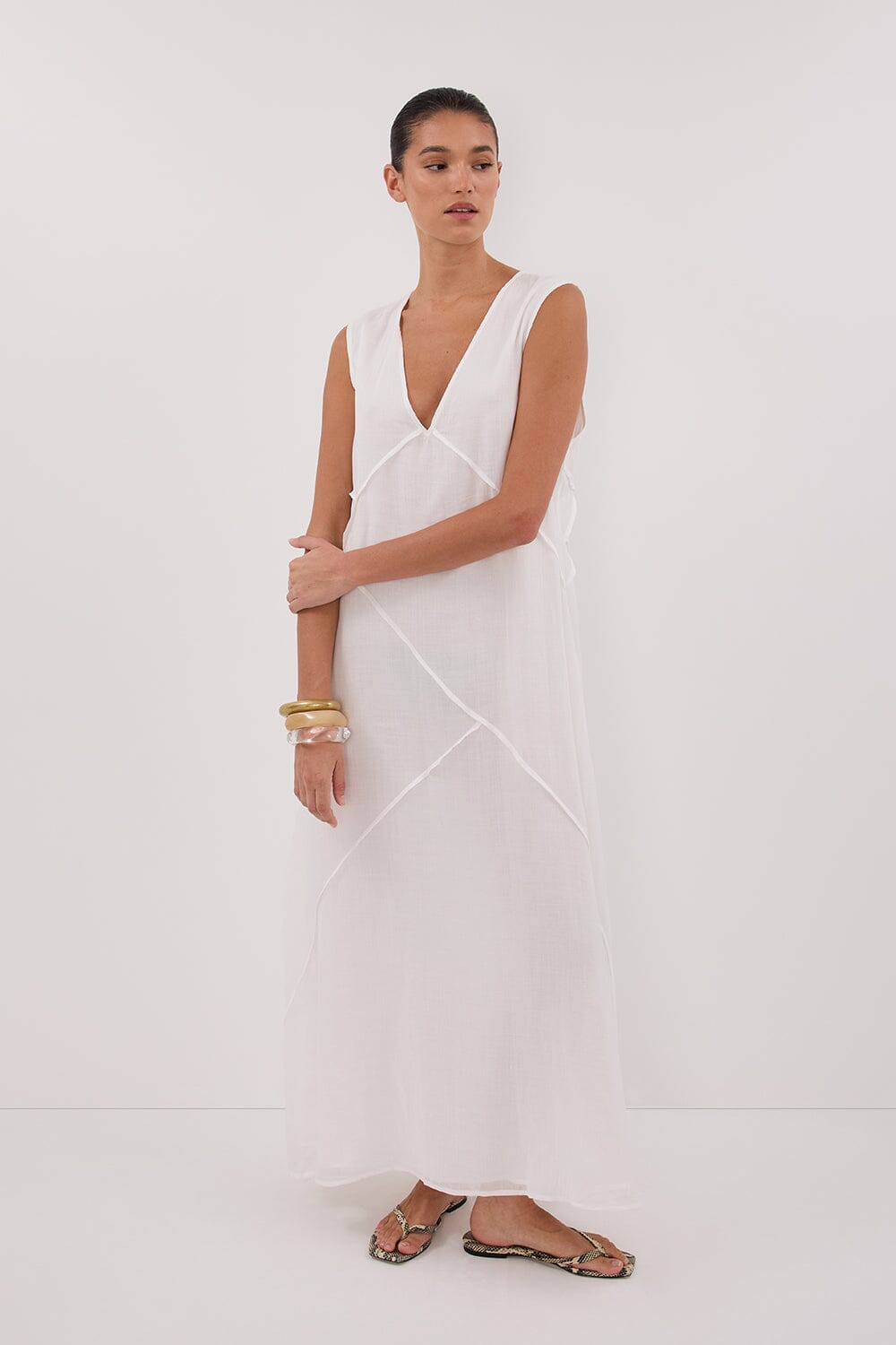 JONA WHITE RAMIE MIDI DRESS Clothing DISSH Boutiques 