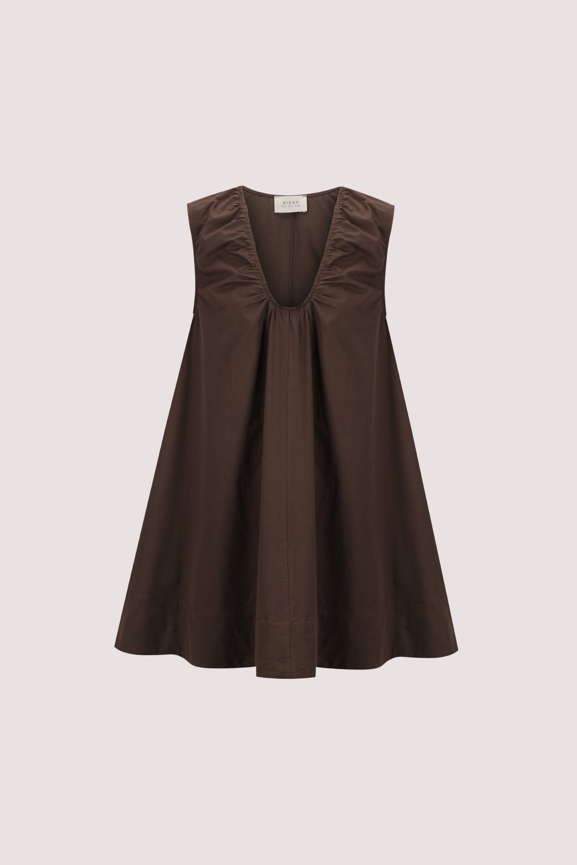 GABBY BITTER CHOC OVERSIZED COTTON MINI DRESS Clothing DISSH Boutiques 