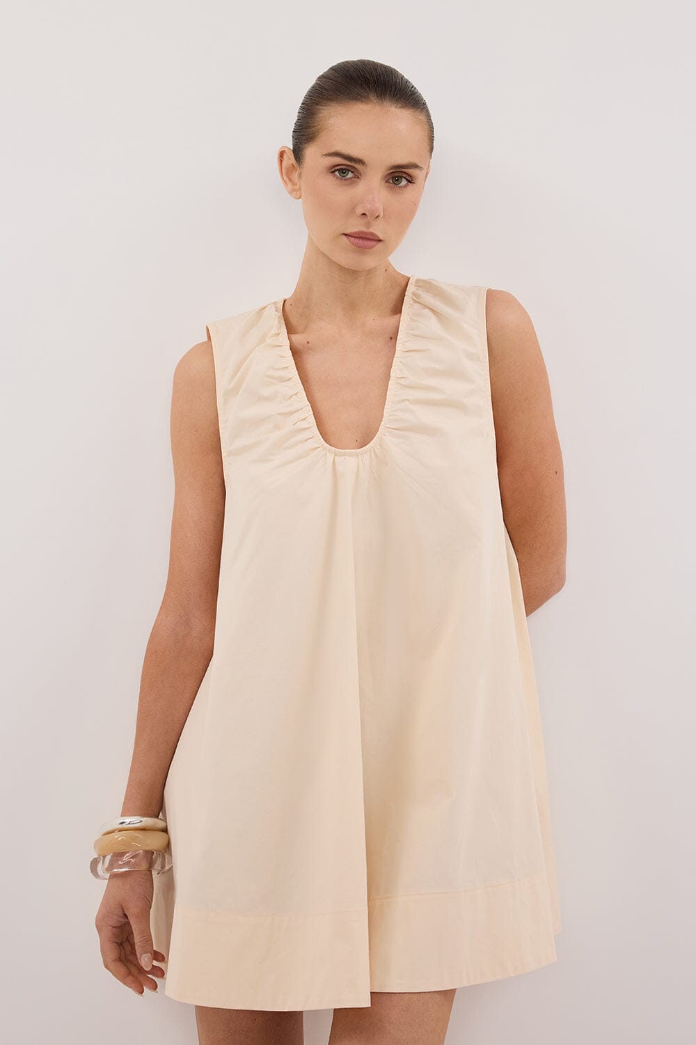 GABBY BUTTERMILK COTTON MINI DRESS Clothing DISSH Boutiques 