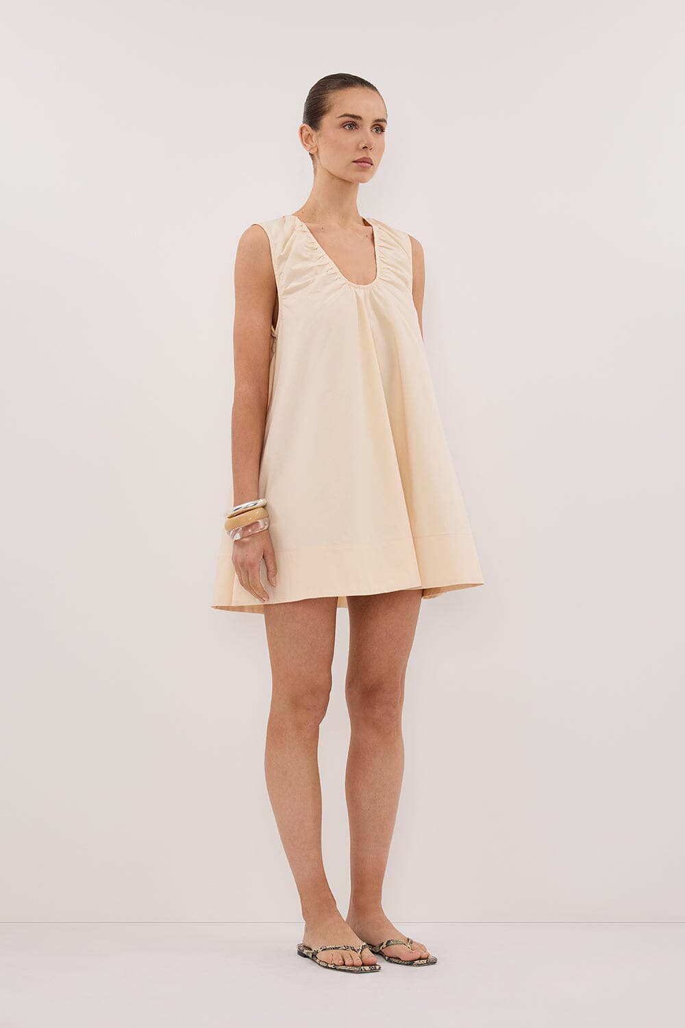 GABBY BUTTERMILK COTTON MINI DRESS Clothing DISSH Boutiques 