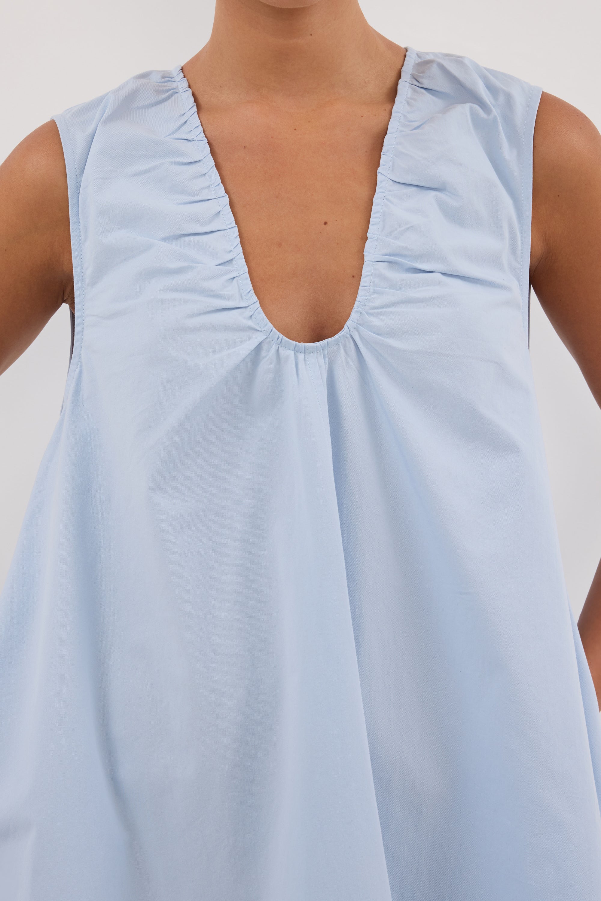 GABBY CORNFLOWER OVERSIZED COTTON MINI DRESS