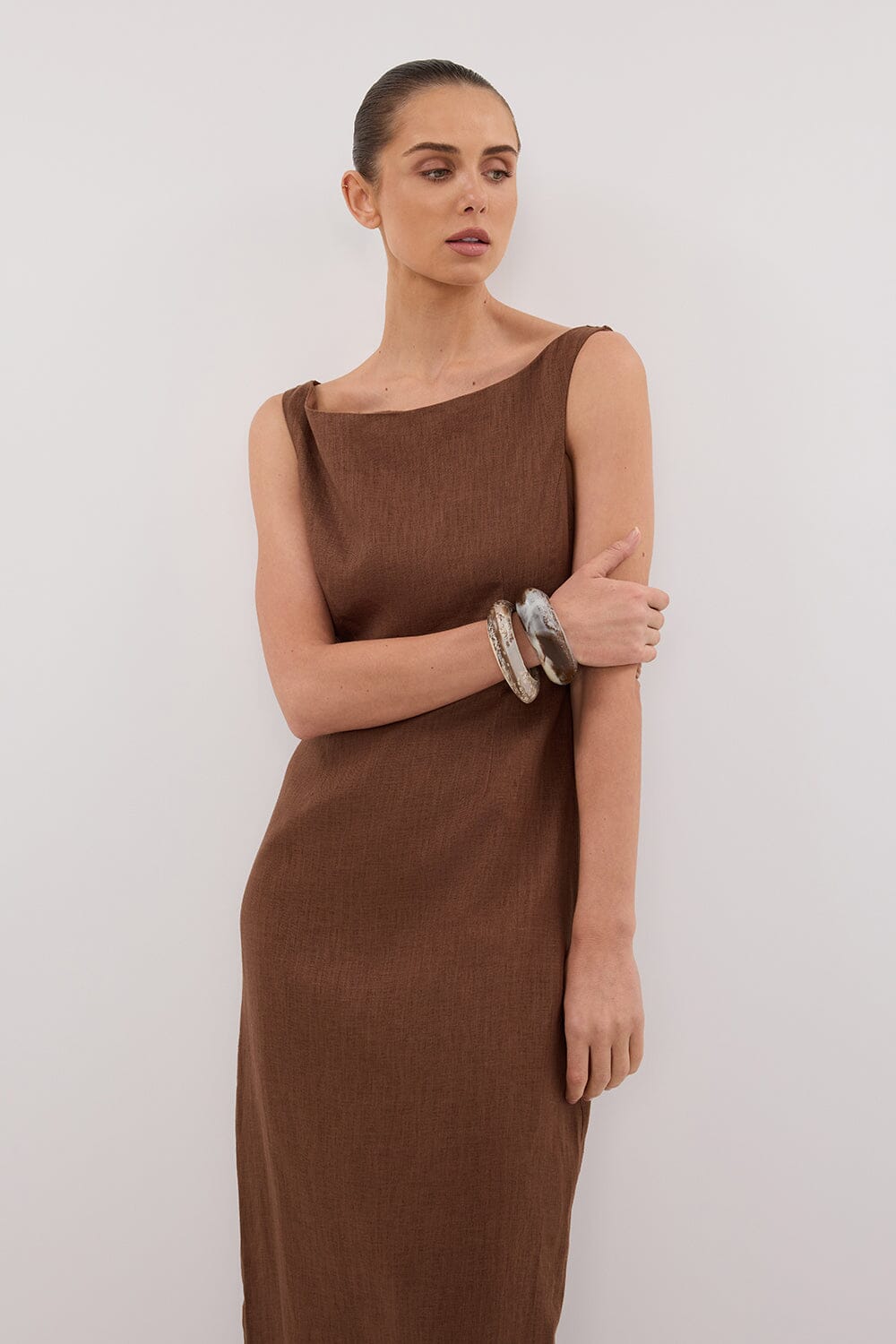 JULE FONDANT LINEN MIDI DRESS Clothing DISSH Boutiques 