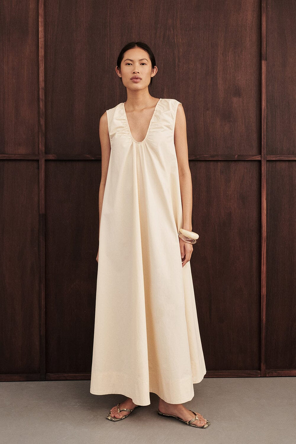 GABBY BUTTERMILK COTTON MIDI DRESS Clothing DISSH Boutiques 