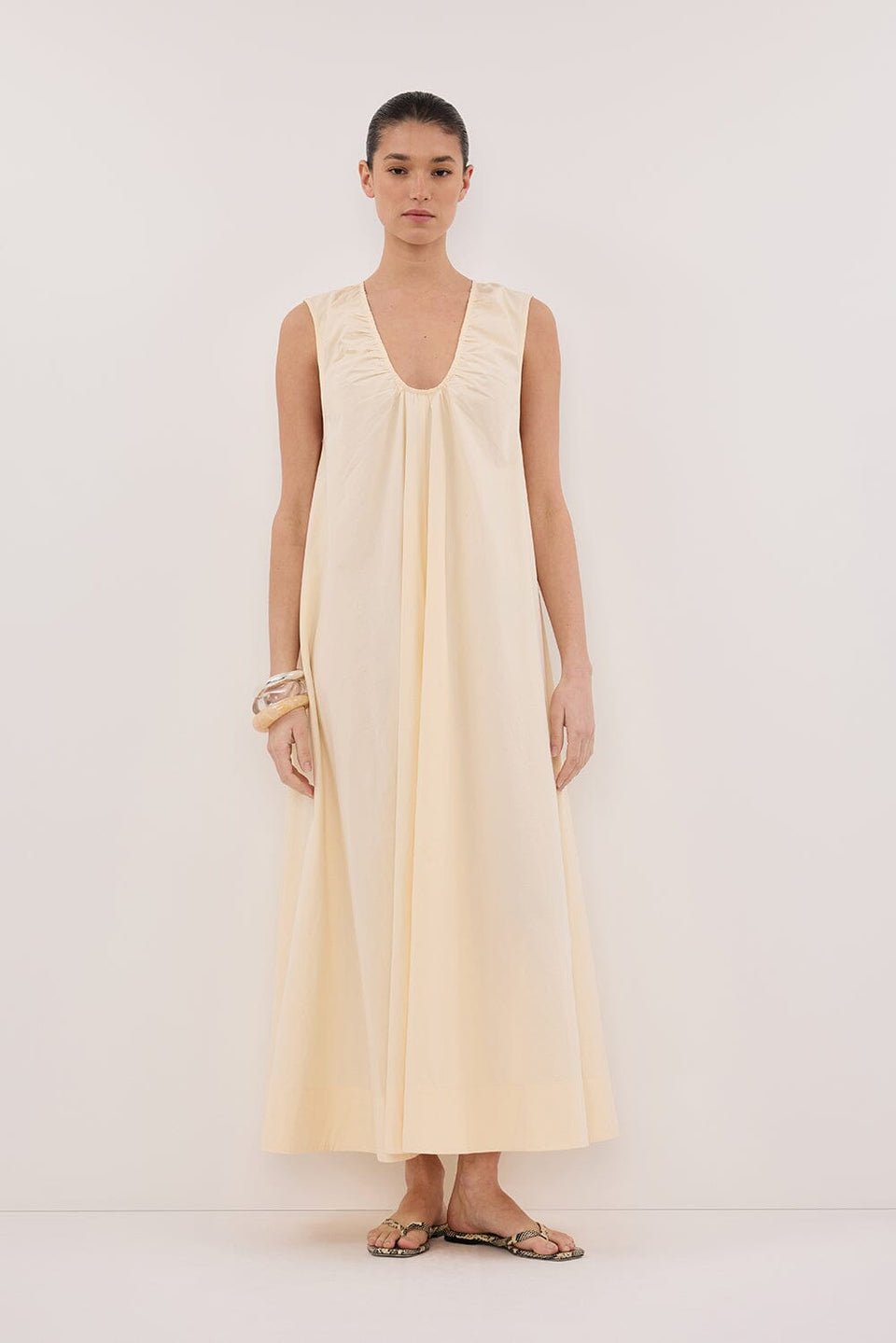 GABBY BUTTERMILK COTTON MIDI DRESS Clothing DISSH Boutiques 4 BUTTERMILK 