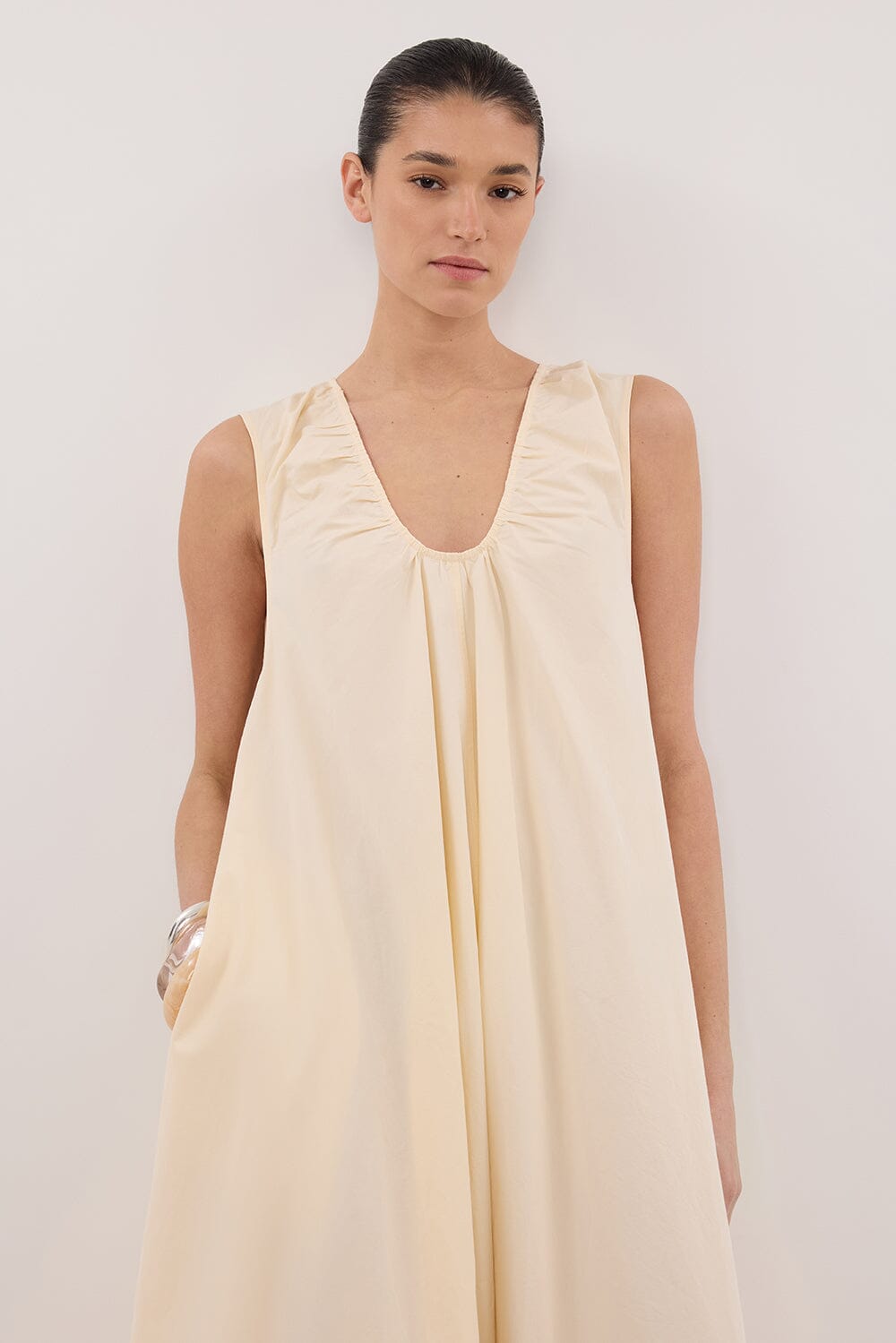 GABBY BUTTERMILK COTTON MIDI DRESS Clothing DISSH Boutiques 