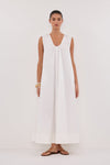 GABBY WHITE COTTON MIDI DRESS