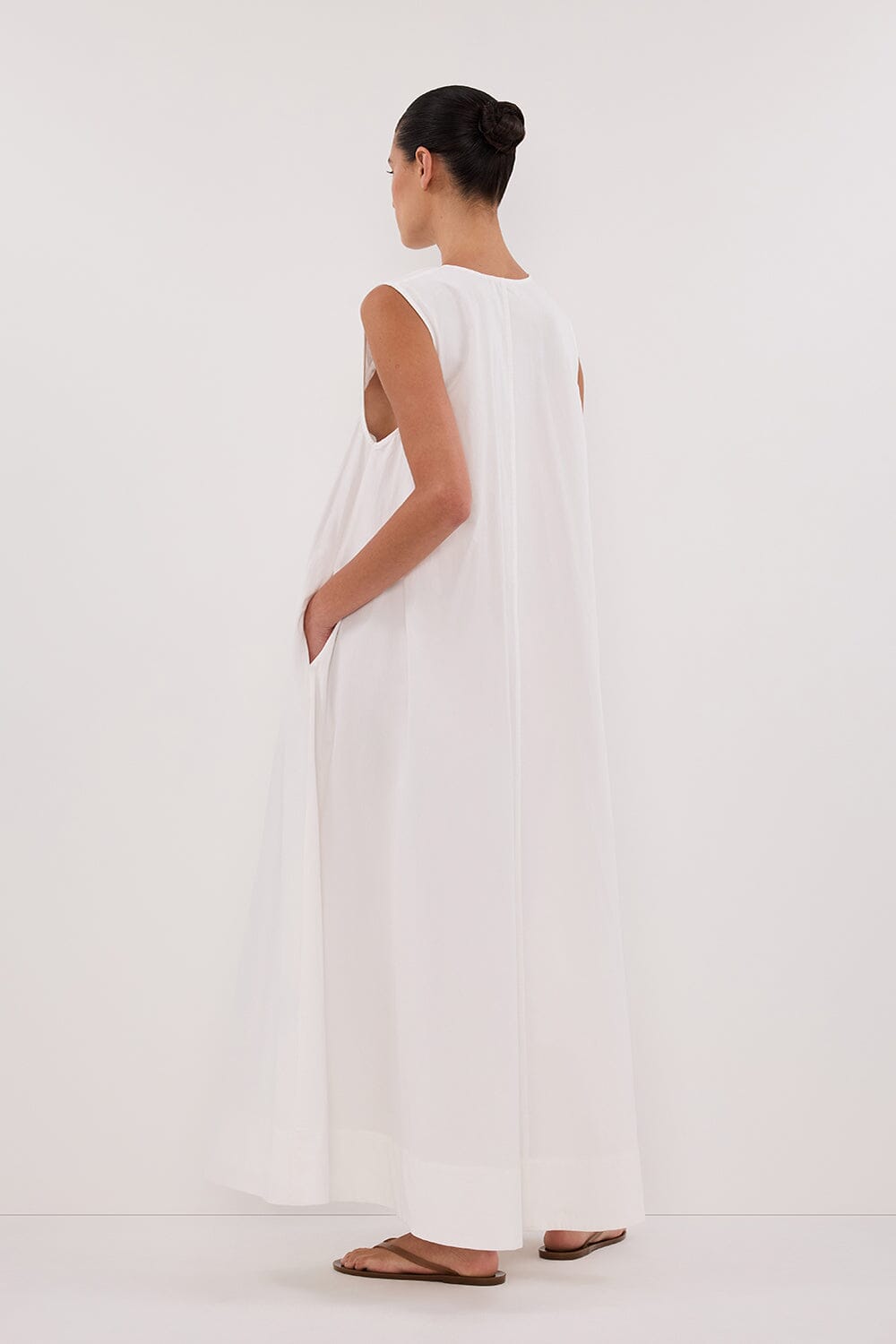 GABBY WHITE COTTON MIDI DRESS Clothing DISSH Boutiques 