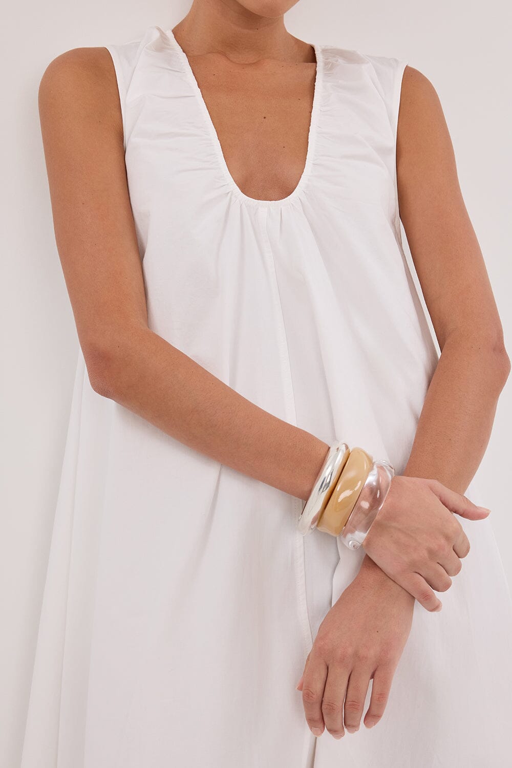 GABBY WHITE COTTON MIDI DRESS Clothing DISSH Boutiques 