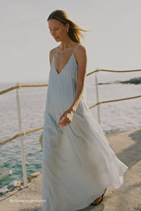 TAHLIA CORNFLOWER RAMIE MIDI DRESS