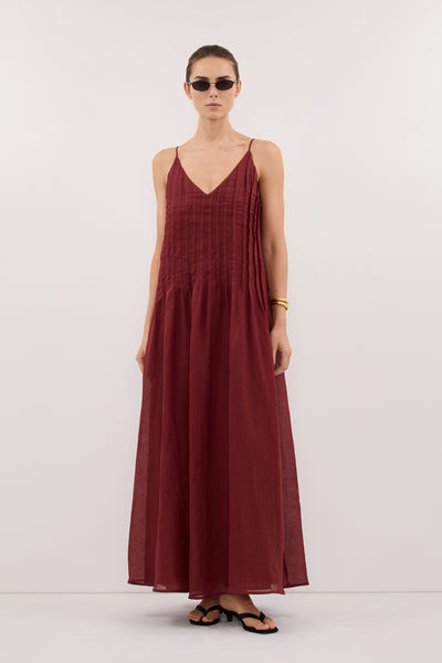 Stas wearing TAHLIA SAHARA RAMIE MAXI DRESS