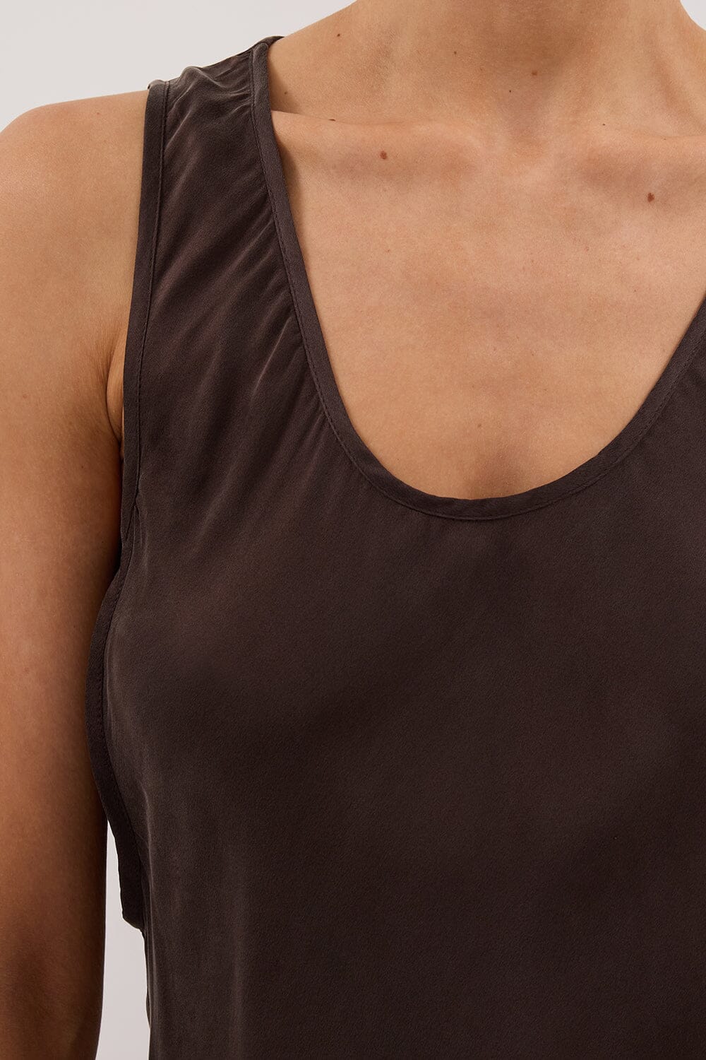 DARCY BITTER CHOC SILK MAXI DRESS Clothing DISSH Boutiques 