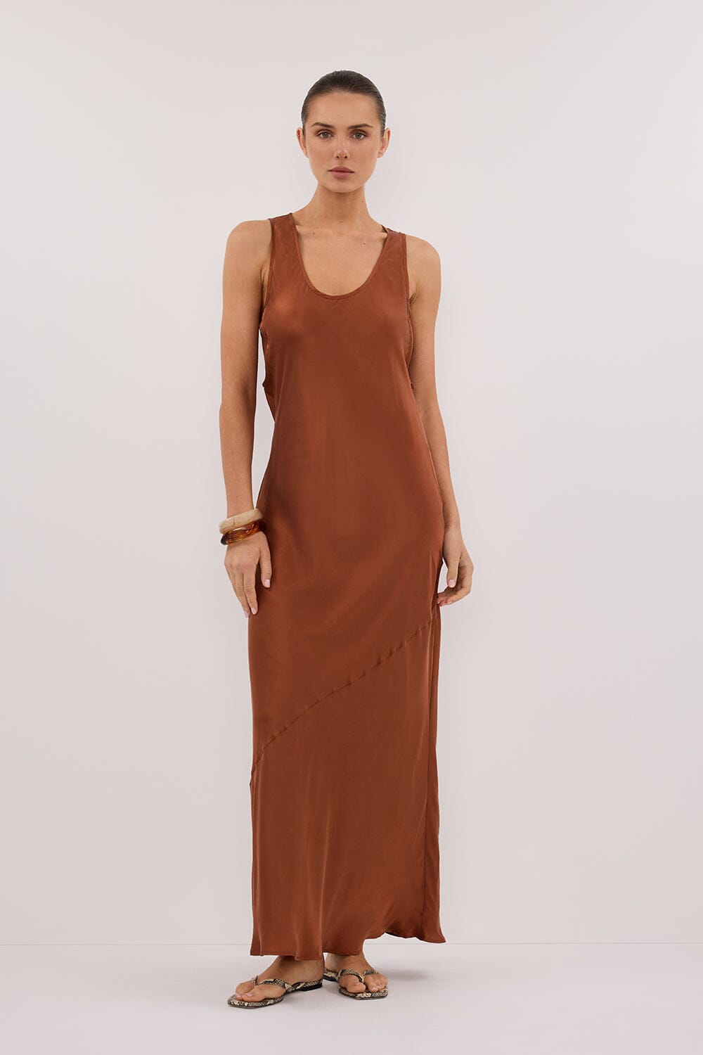 DARCY RUST SILK MAXI DRESS - PRE ORDER Clothing DISSH Boutiques 6 RUST 