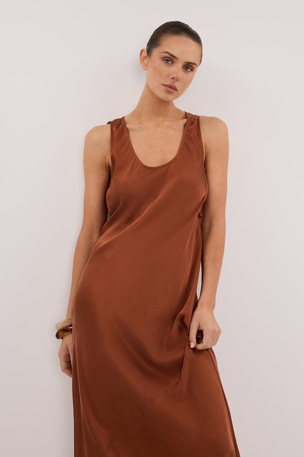 DARCY RUST SILK MAXI DRESS - PRE ORDER Clothing DISSH Boutiques 