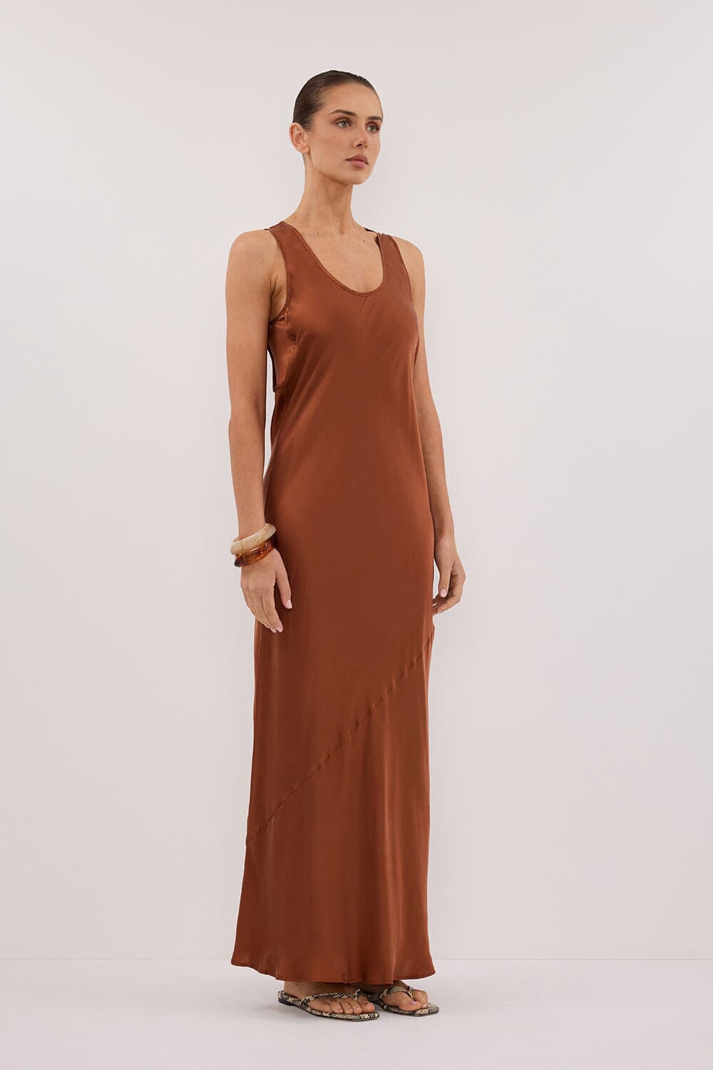 DARCY RUST SILK MAXI DRESS - PRE ORDER Clothing DISSH Boutiques 