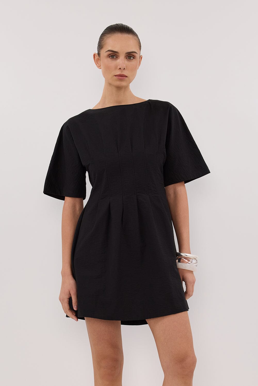 DAPHNE BLACK SLEEVED MINI DRESS Clothing DISSH Boutiques 