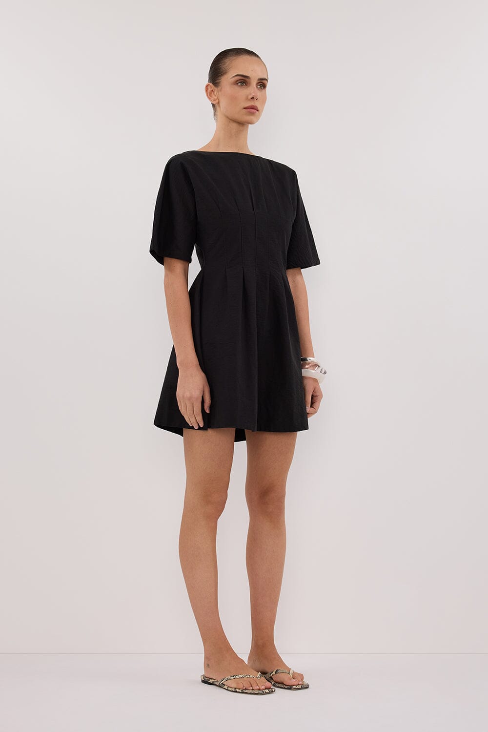 DAPHNE BLACK SLEEVED MINI DRESS Clothing DISSH Boutiques 