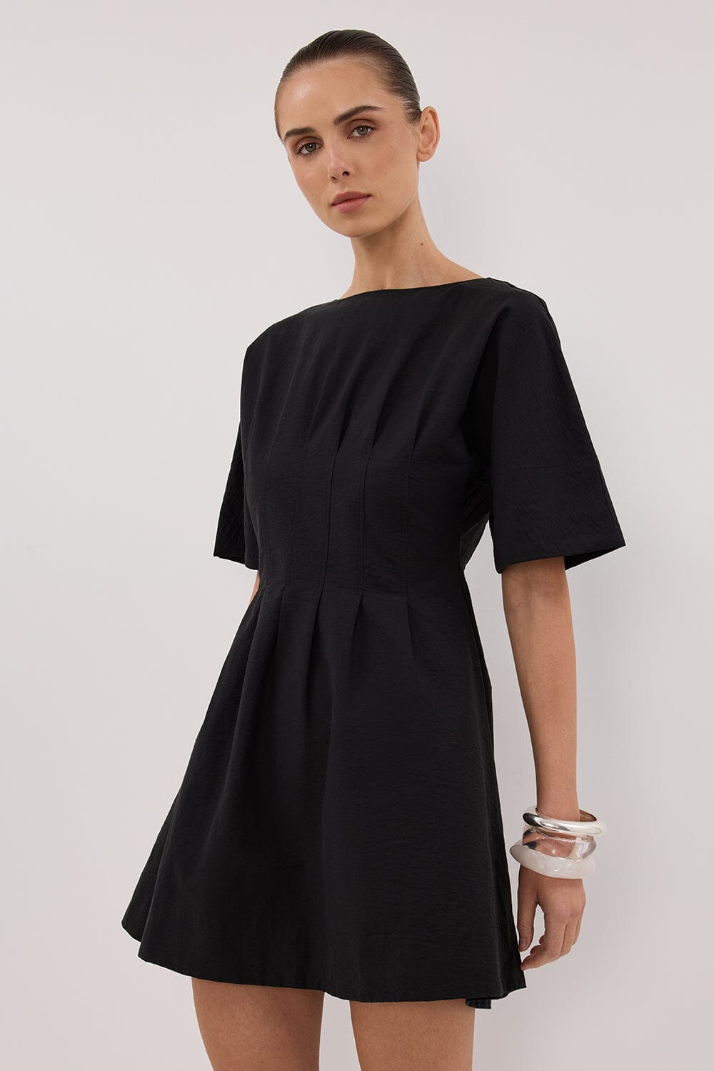 DAPHNE BLACK SLEEVED MINI DRESS Clothing DISSH Boutiques 