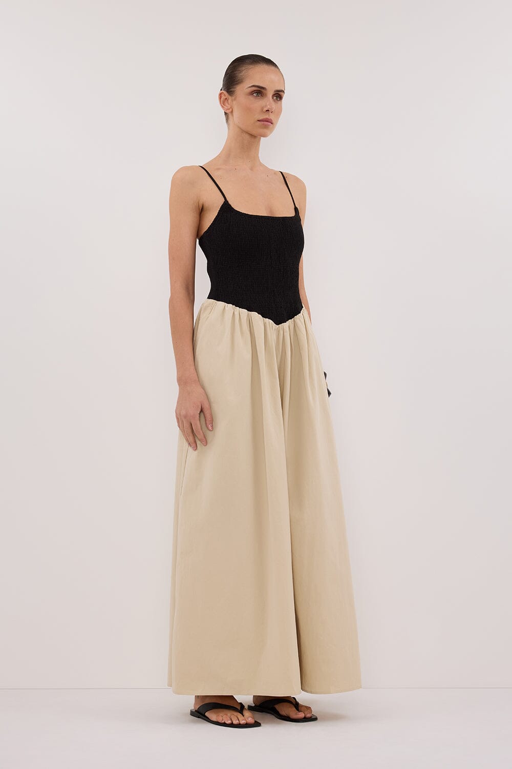 MILANO BLACK/STONE MIDI DRESS Clothing DISSH Boutiques 