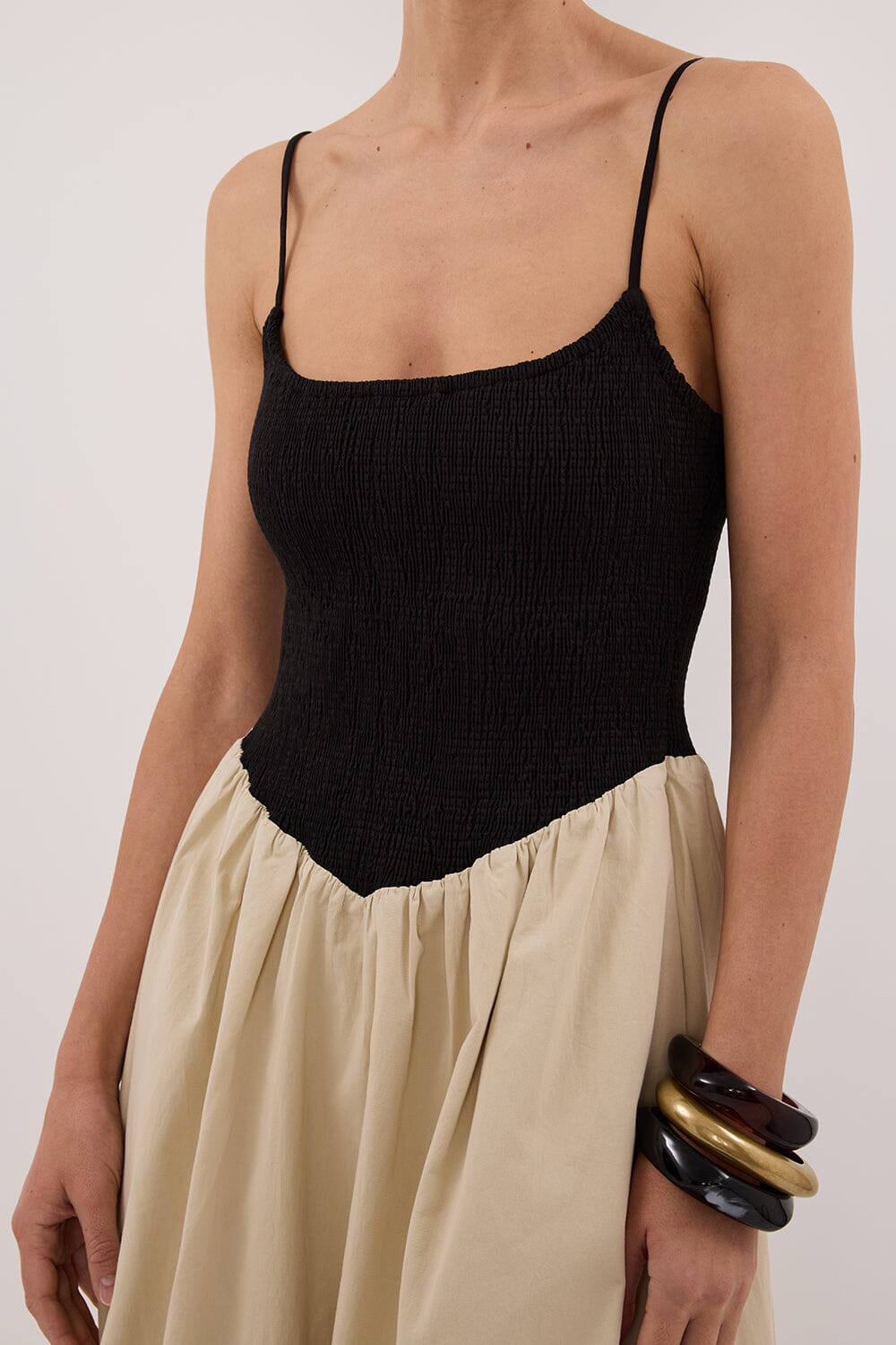 MILANO BLACK/STONE MIDI DRESS Clothing DISSH Boutiques 