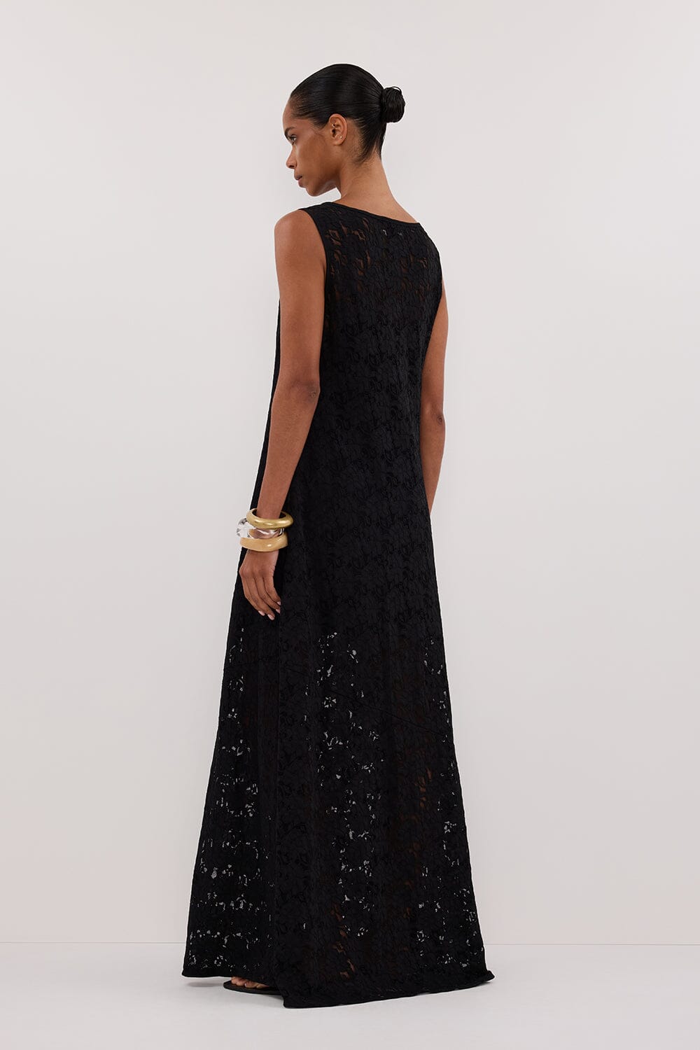 LOULA BLACK LACE MIDI DRESS Clothing DISSH Boutiques 