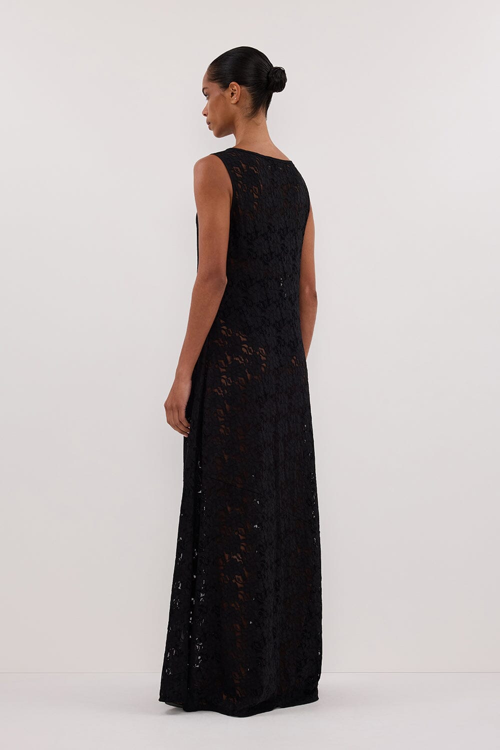 LOULA BLACK LACE MIDI DRESS Clothing DISSH Boutiques 