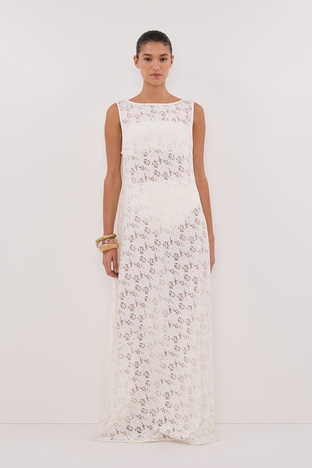 LOULA WHITE LACE MIDI DRESS - PRE ORDER Clothing DISSH Boutiques 6 WHITE 