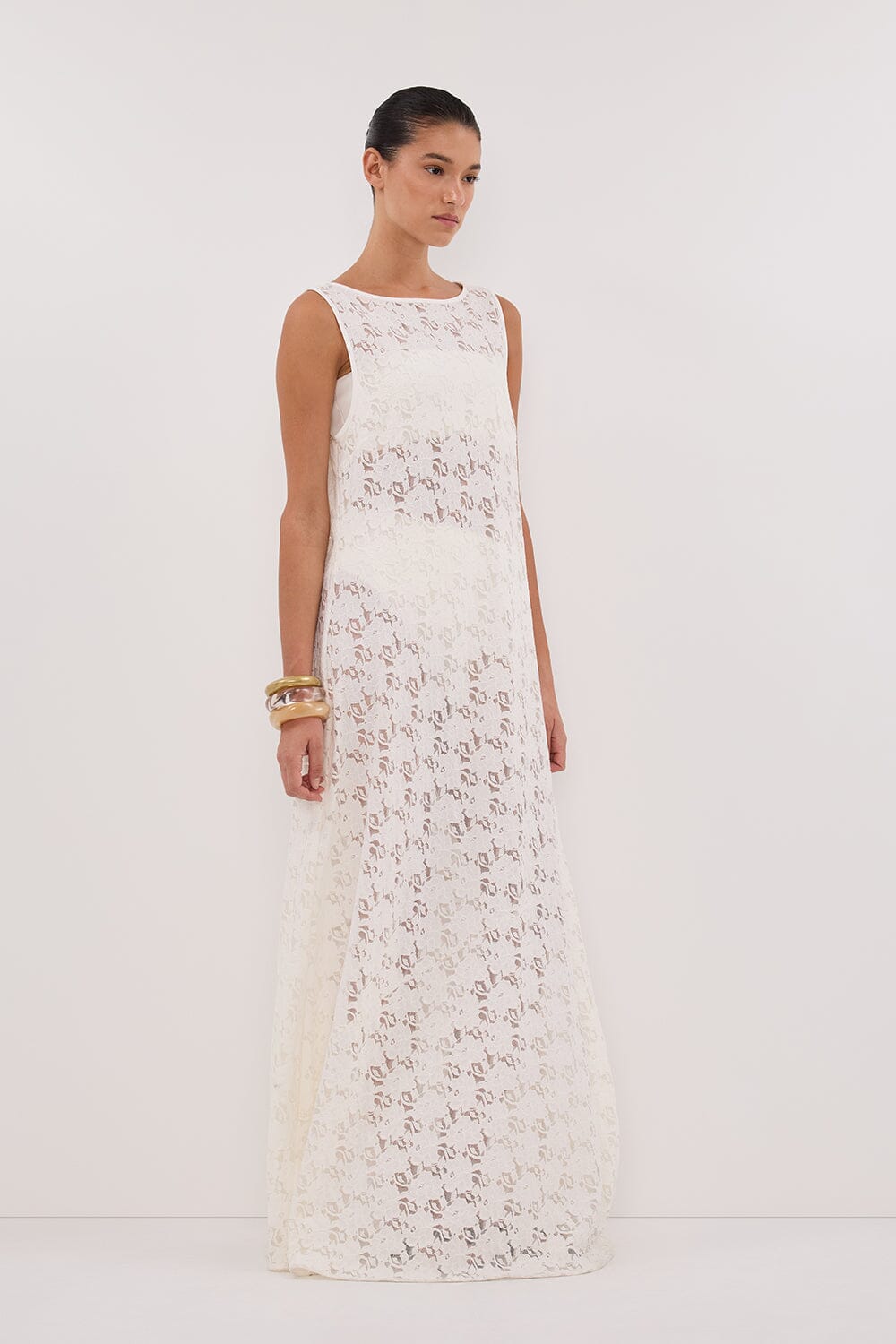 LOULA WHITE LACE MIDI DRESS - PRE ORDER Clothing DISSH Boutiques 