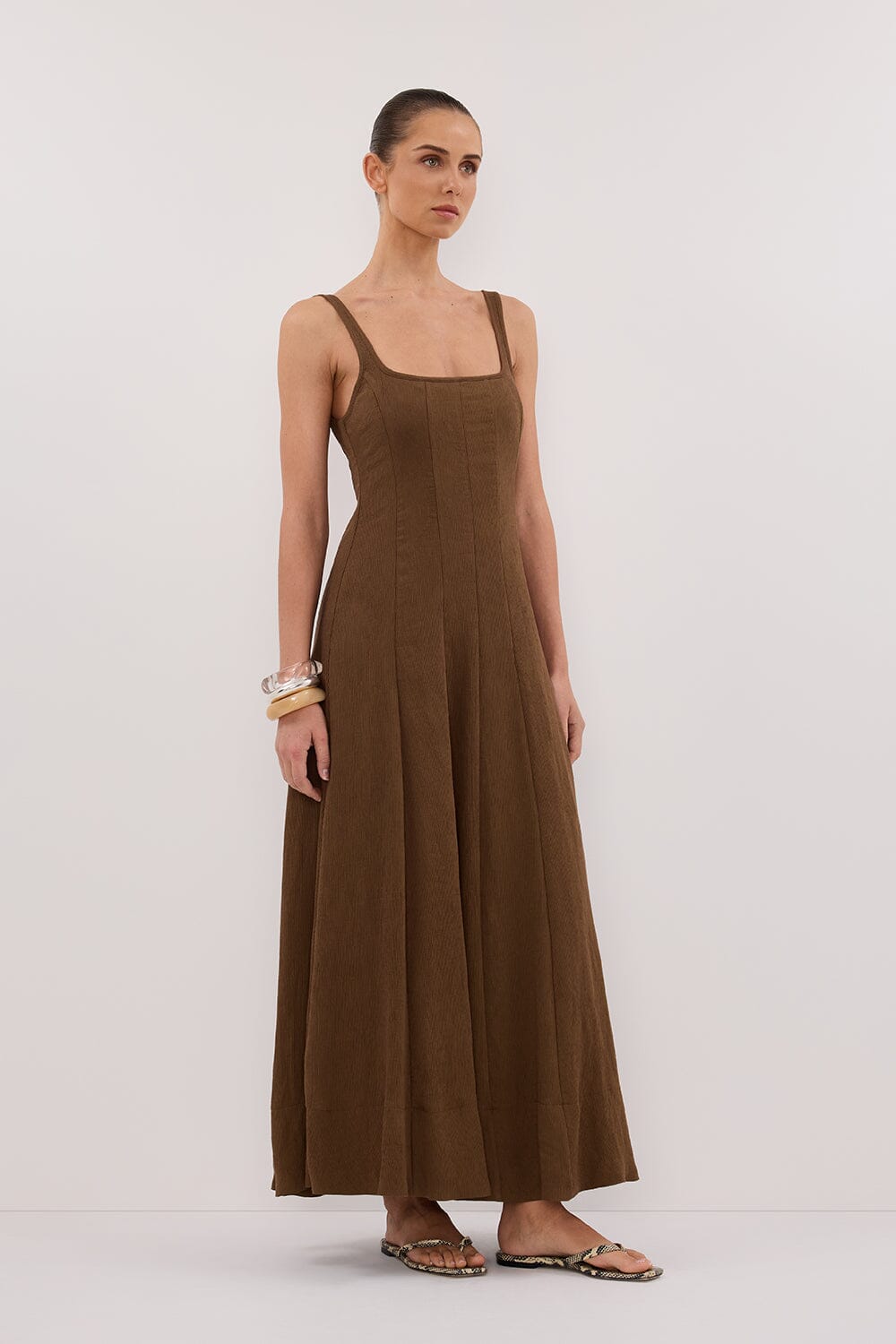CANNE CHOCOLATE MIDI DRESS Clothing DISSH Boutiques 