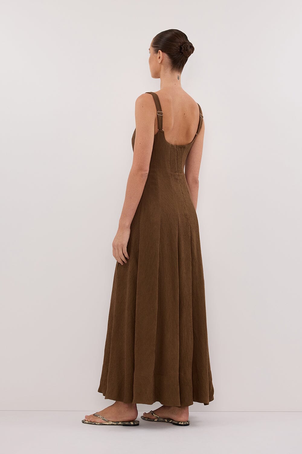 CANNE CHOCOLATE MIDI DRESS Clothing DISSH Boutiques 