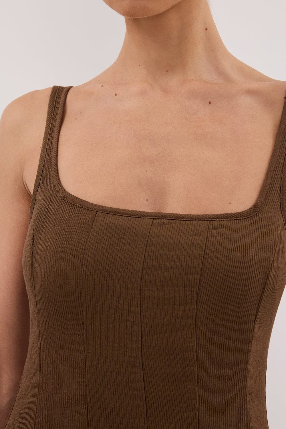 CANNE CHOCOLATE MIDI DRESS Clothing DISSH Boutiques 