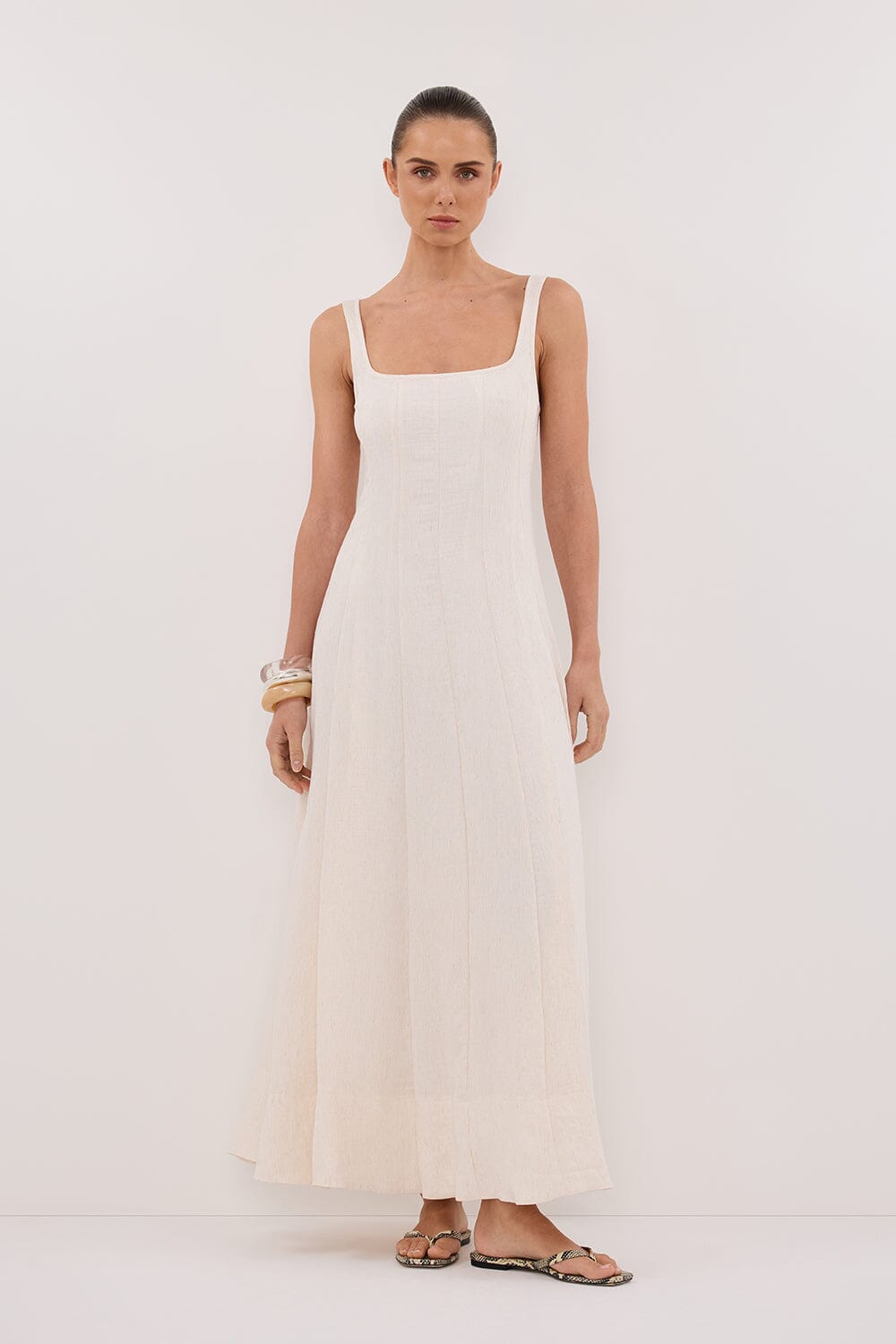 CANNE CREAM MIDI DRESS Clothing DISSH Boutiques 