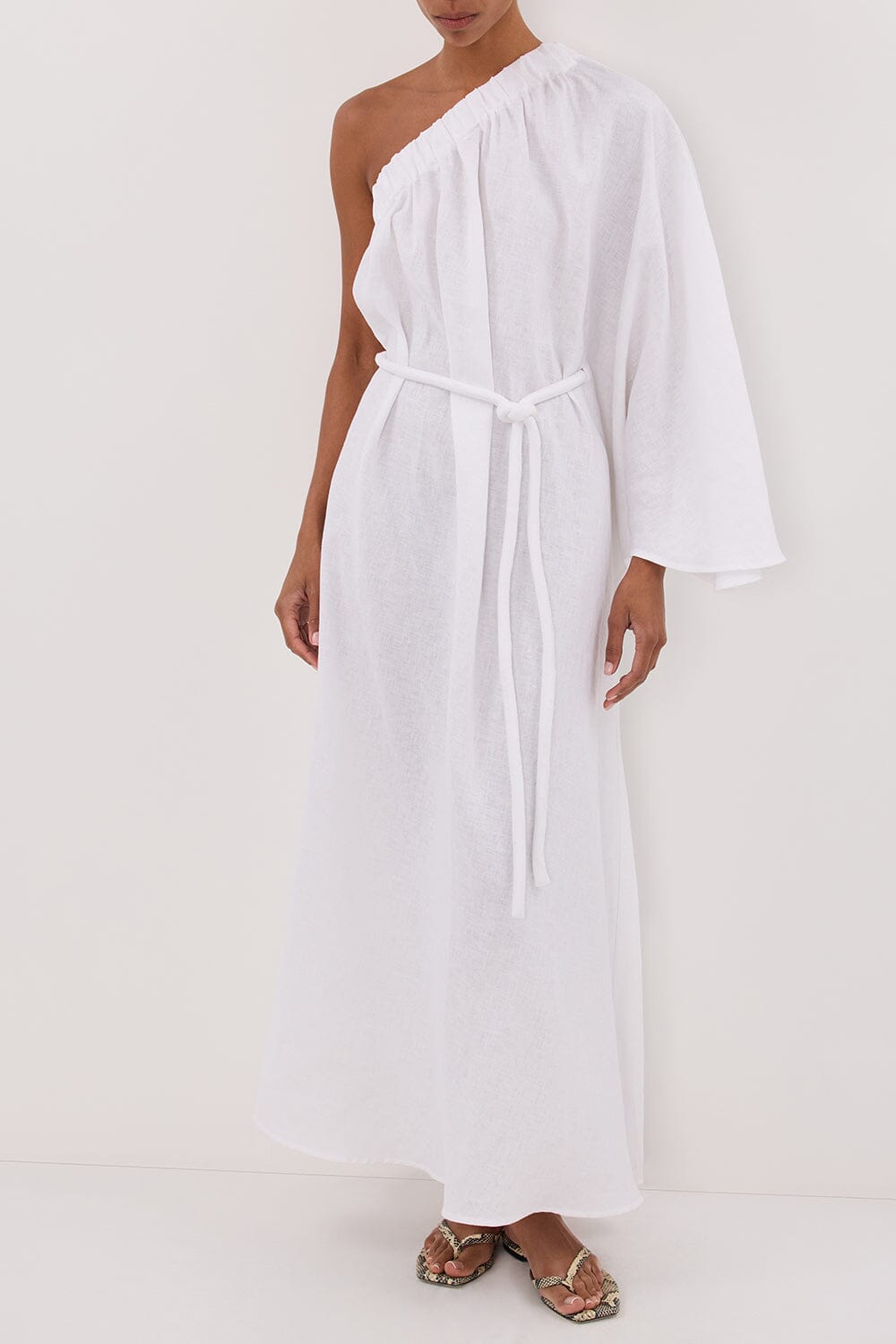 SALLY WHITE LINEN MIDI DRESS Clothing DISSH Boutiques 