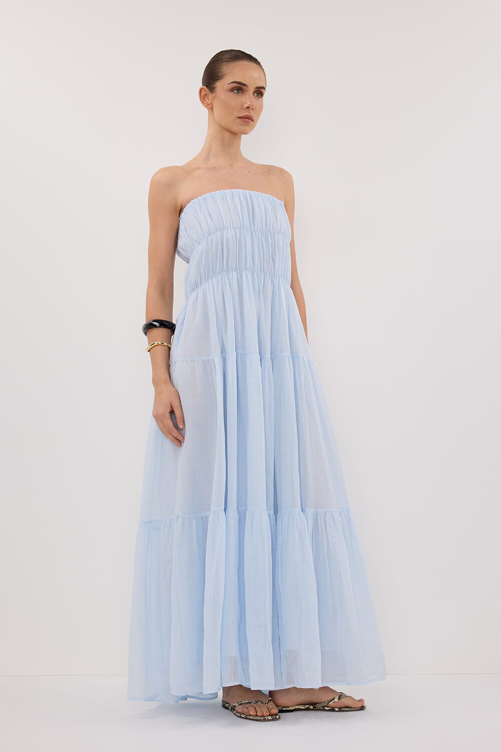 ARTIE CORNFLOWER RAMIE MIDI DRESS Clothing DISSH Boutiques 