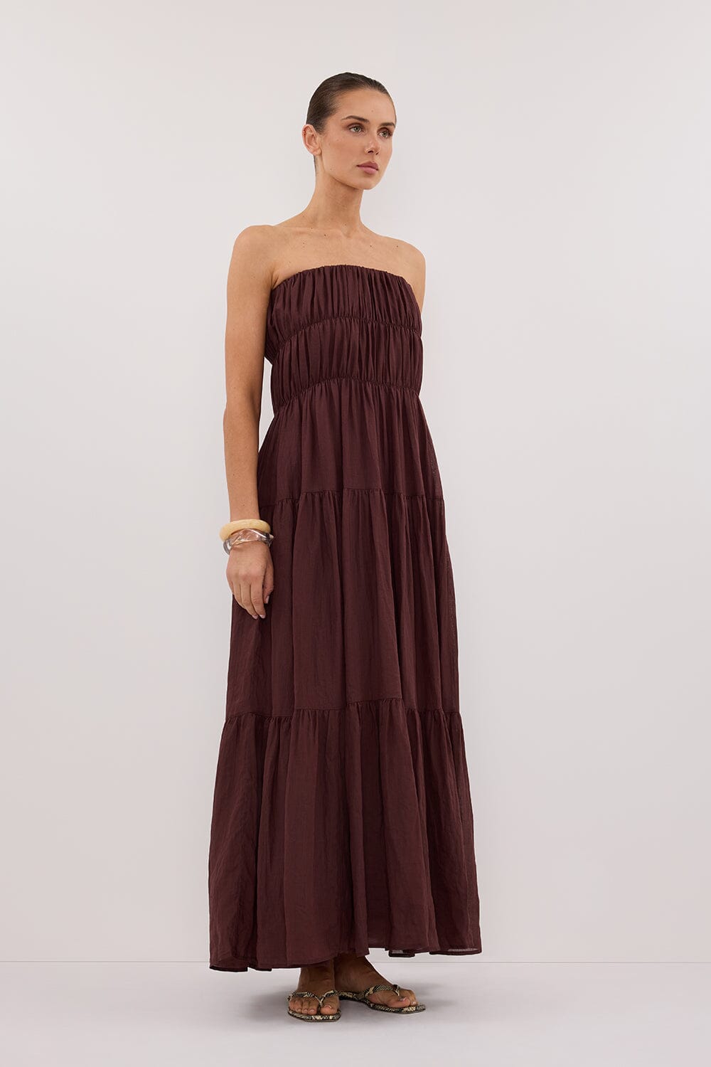 ARTIE WALNUT RAMIE MIDI DRESS Clothing DISSH Boutiques 