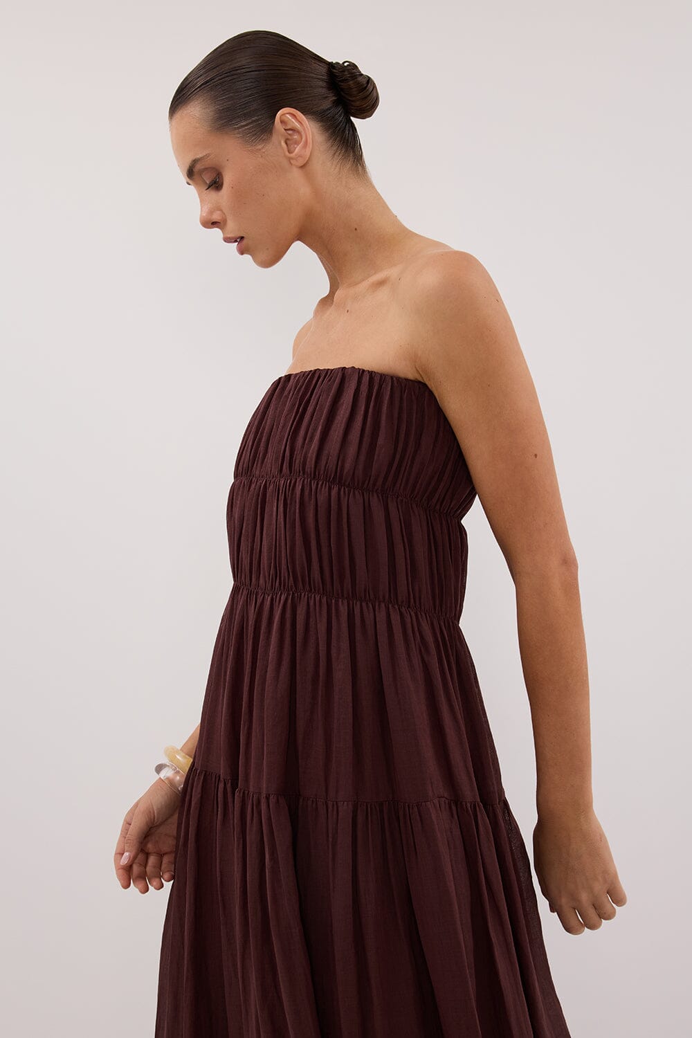 ARTIE WALNUT RAMIE MIDI DRESS Clothing DISSH Boutiques 