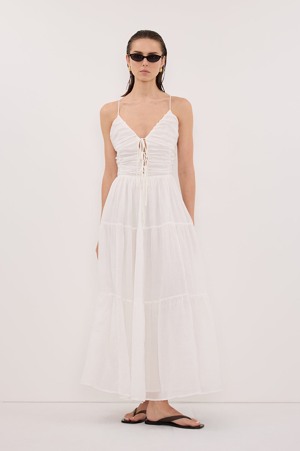 MARNIE WHITE RAMIE MIDI DRESS Clothing DISSH Boutiques 