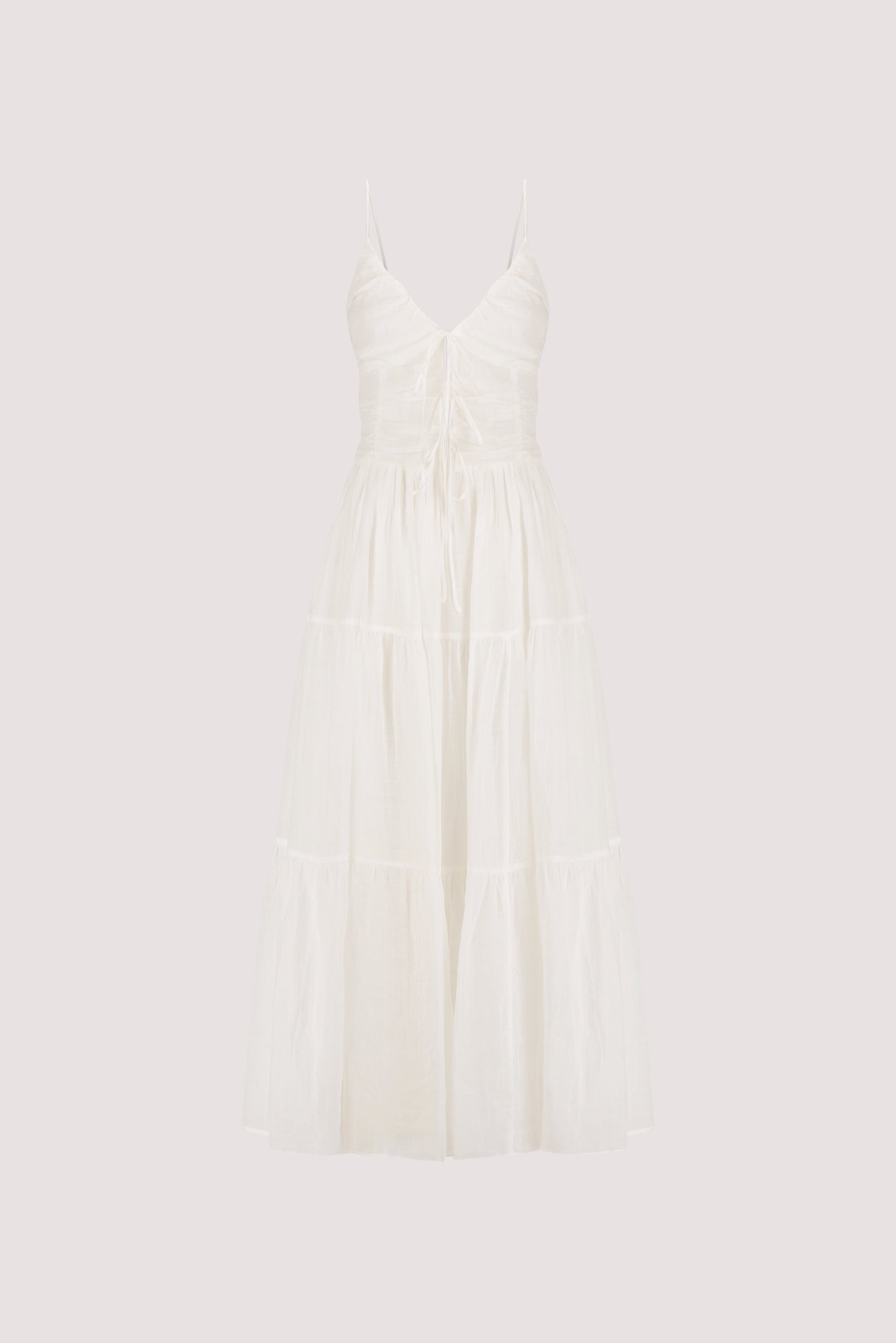 MARNIE WHITE RAMIE MIDI DRESS