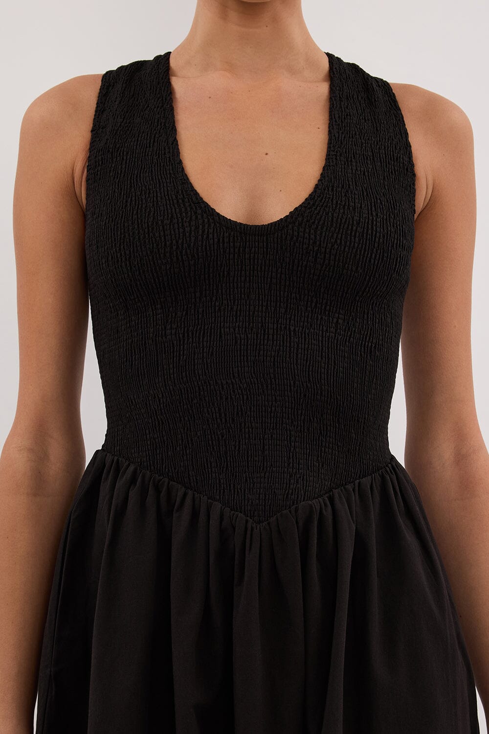 FLORENCE BLACK COTTON MIDI DRESS Clothing DISSH Boutiques 