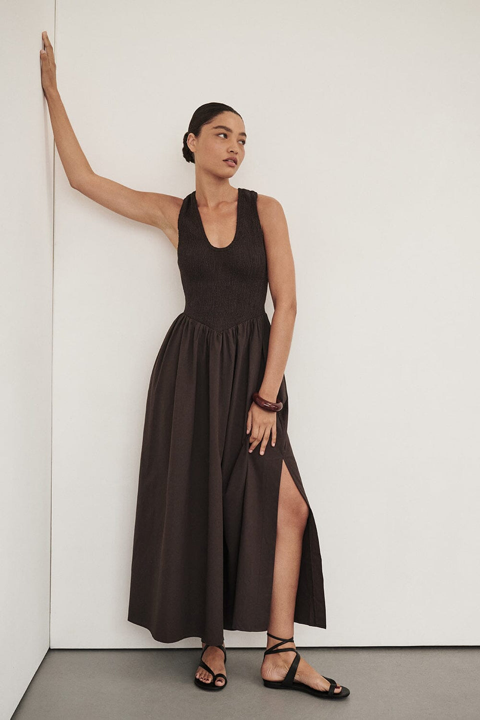 FLORENCE BURNT CHOC COTTON MIDI DRESS - PRE ORDER Clothing DISSH Boutiques 