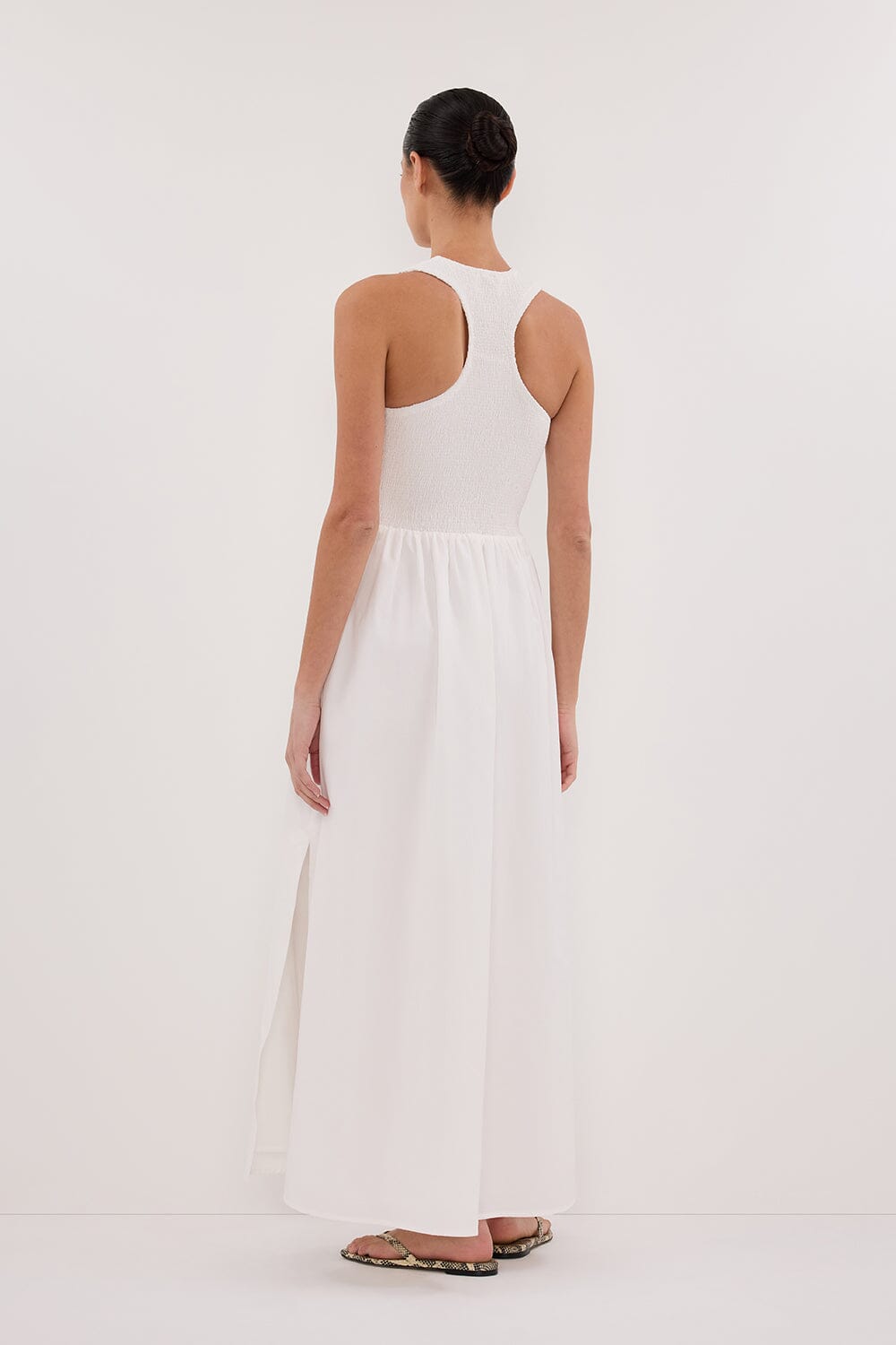FLORENCE WHITE COTTON MIDI DRESS Clothing DISSH Boutiques 
