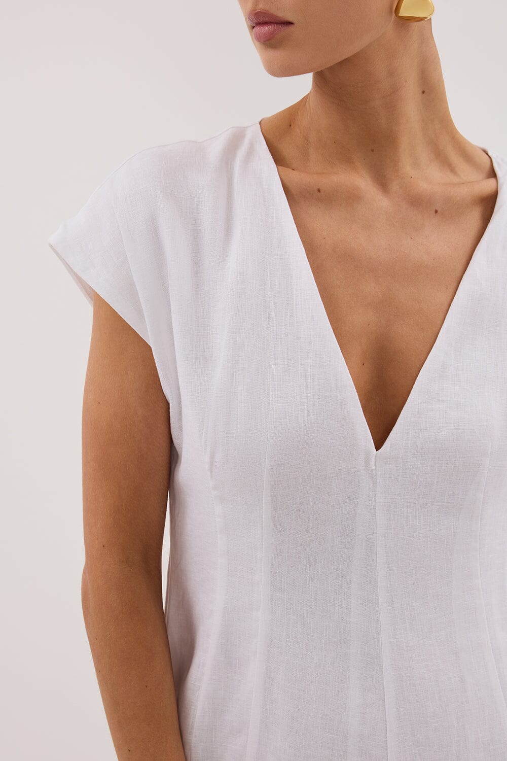 MATISSE WHITE LINEN MIDI DRESS Clothing DISSH Boutiques 